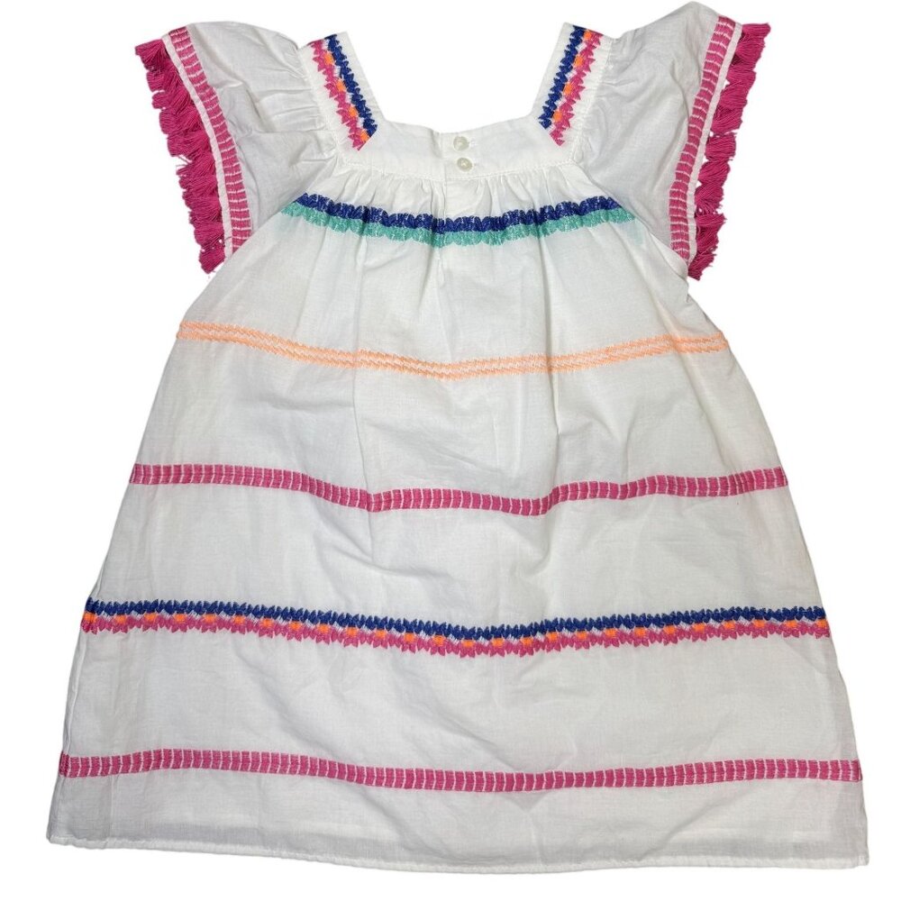 NWOT Cat & Jack Toddler Girl 5T Tassel Embroidered Palm Summer Dress Pink White - Picture 2 of 8